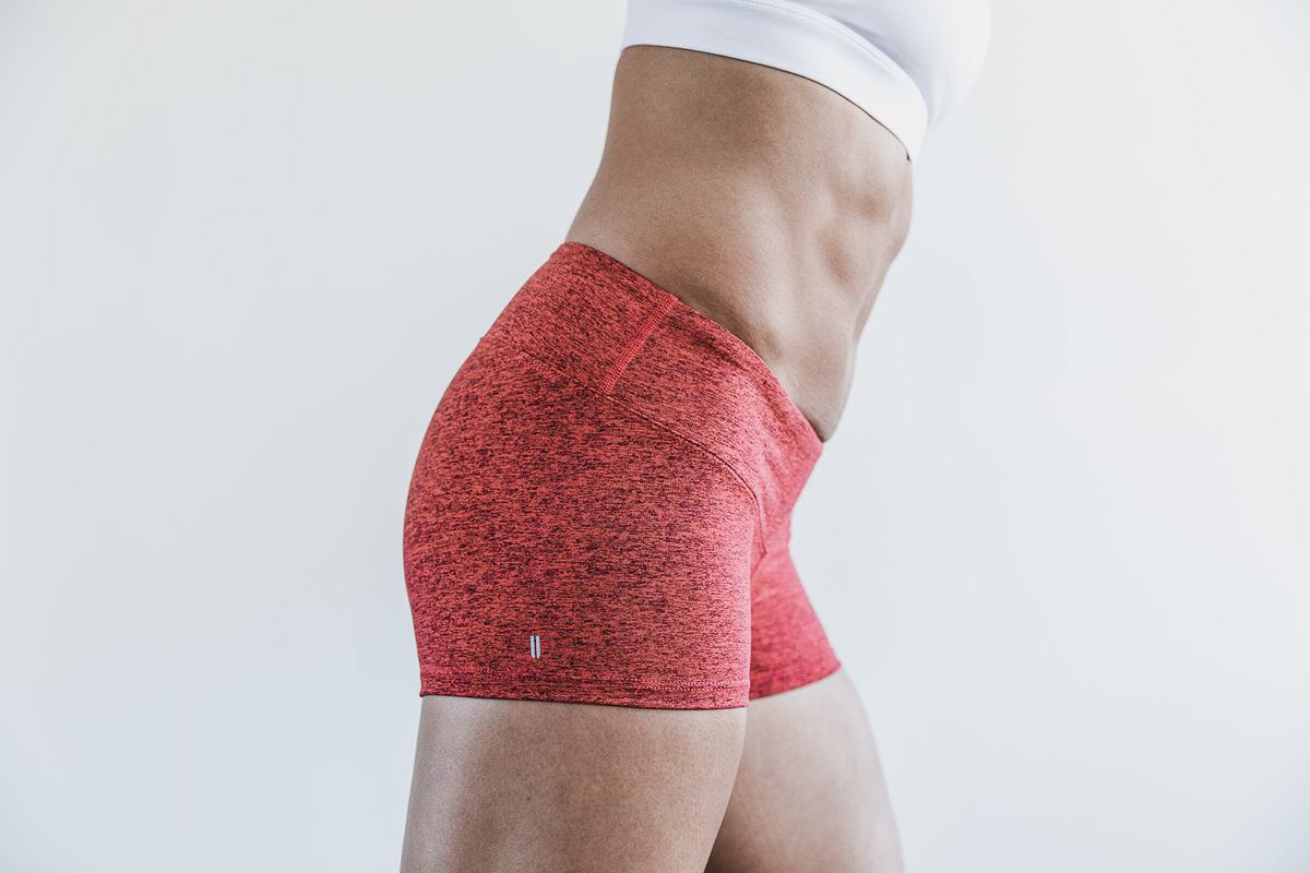 Nobull 2'' Plush Heather Korte Broek Dames Rood | 698132-VHE