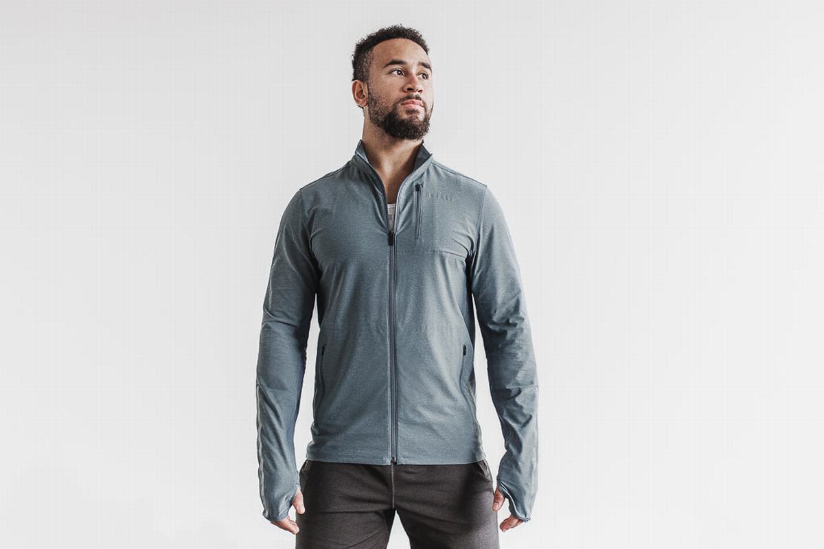 Nobull 4-way Stretch Woven Jassen Heren Grijs Blauw | 195086-DOU