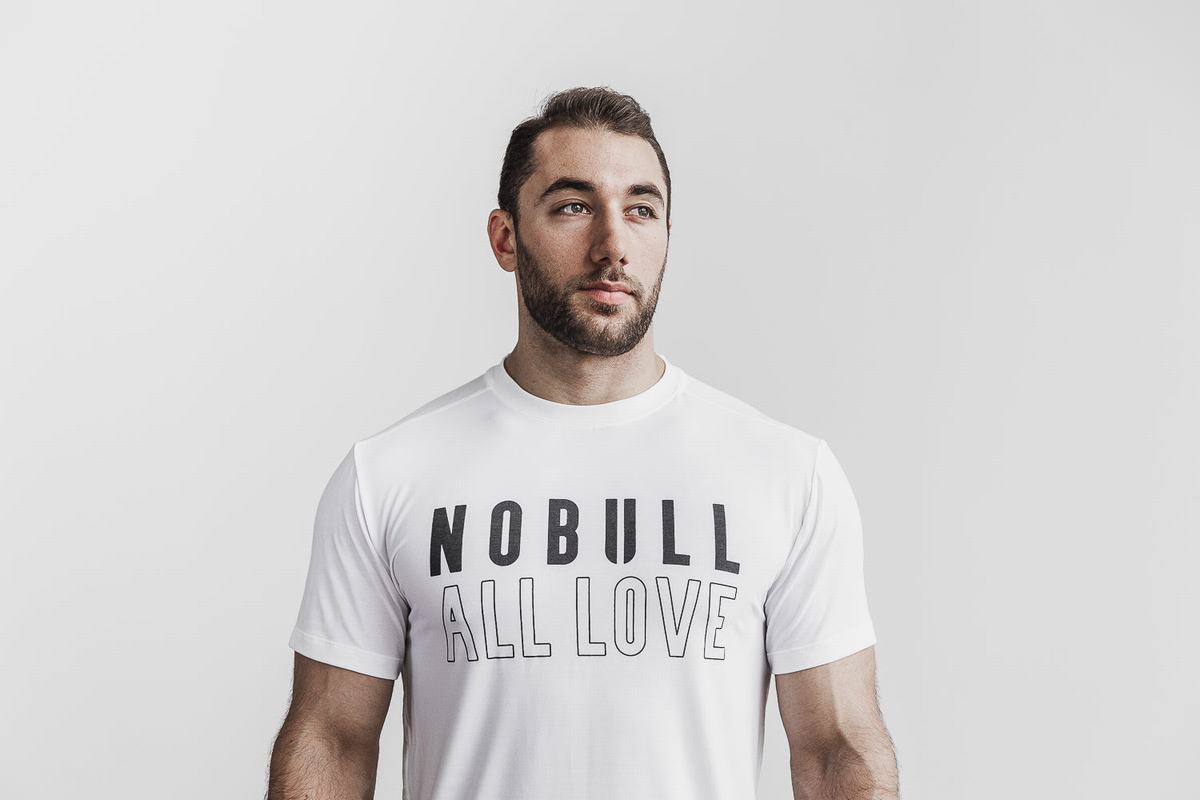 Nobull All Love T-shirts Heren Wit | 572396-EKQ