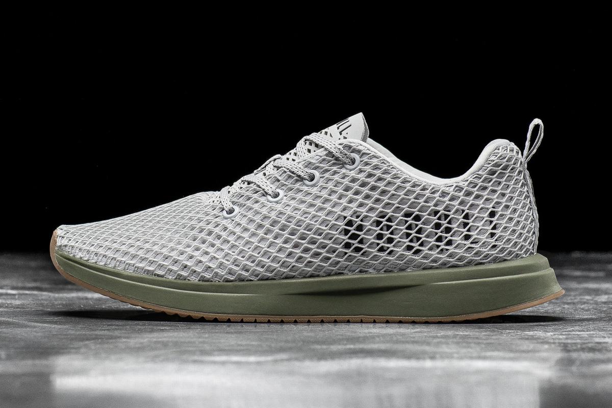 Nobull Arctic Army Mesh Runner Loopschoenen Heren Grijs Groen | 965837-MLW
