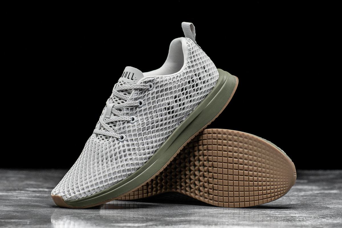 Nobull Arctic Army Mesh Runner Loopschoenen Heren Grijs Groen | 965837-MLW