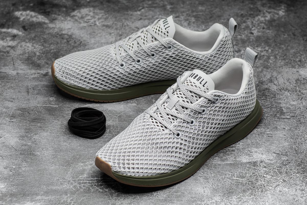 Nobull Arctic Army Mesh Runner Loopschoenen Heren Grijs Groen | 965837-MLW
