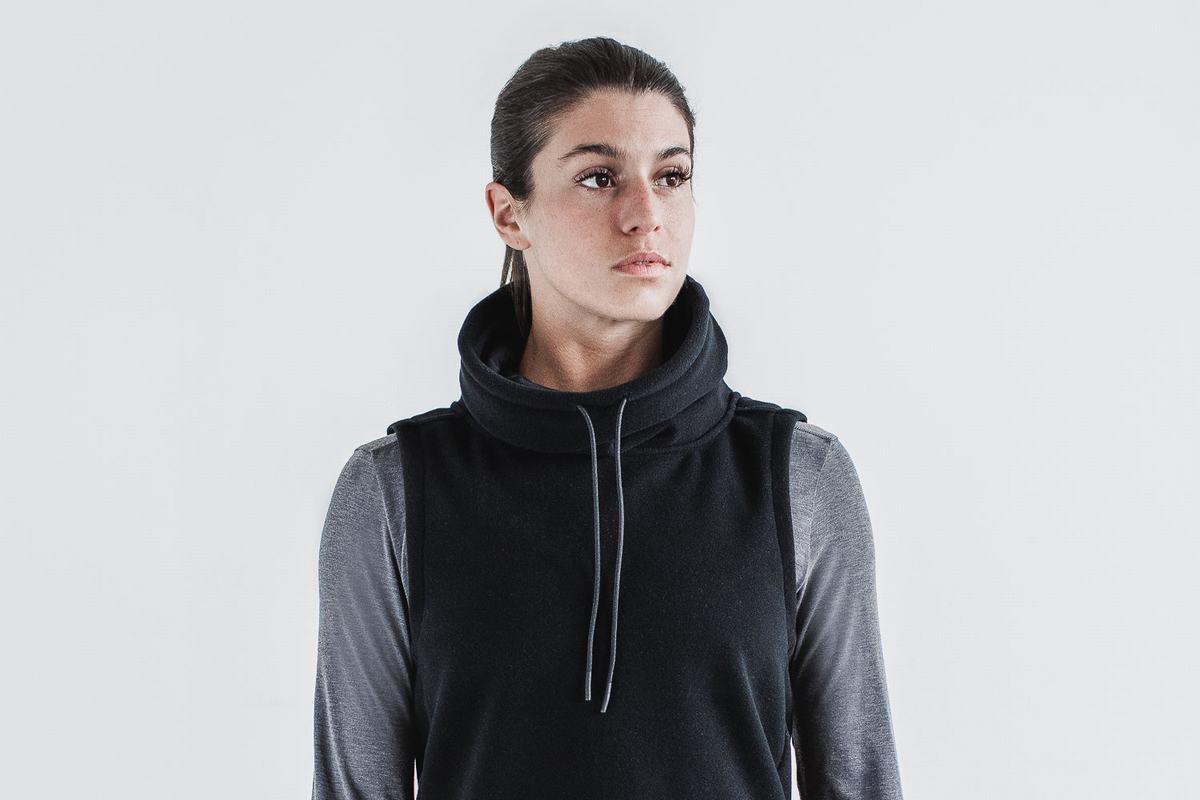 Nobull Arctic Mouwloos Cowl Sweatshirts Dames Zwart | 905736-ILP