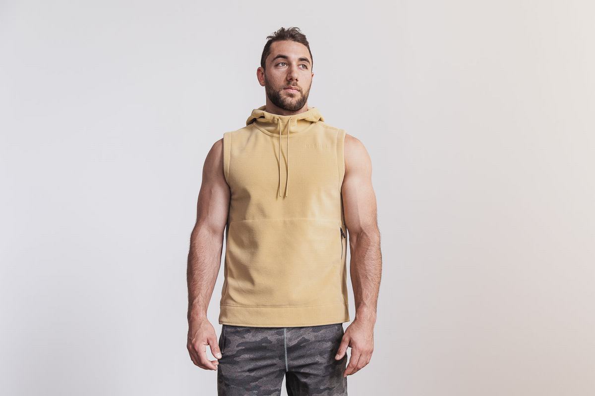 Nobull Arctic Mouwloos Pullover Heren Beige | 569327-XTW