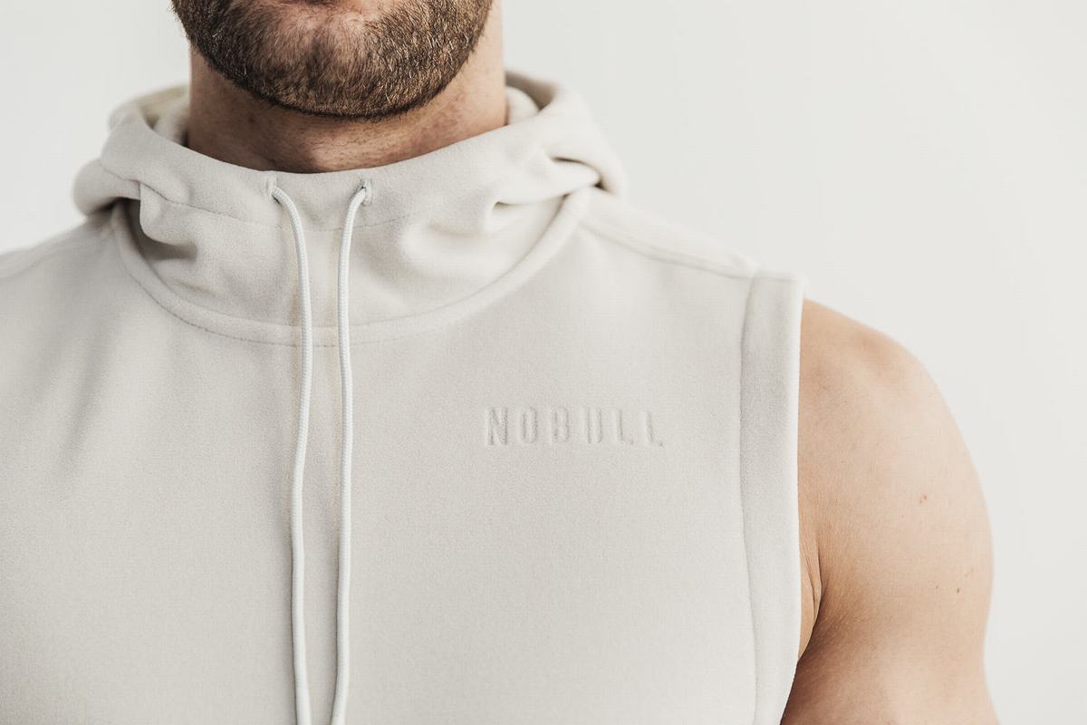 Nobull Arctic Mouwloos Pullover Heren Beige | 609851-YSX