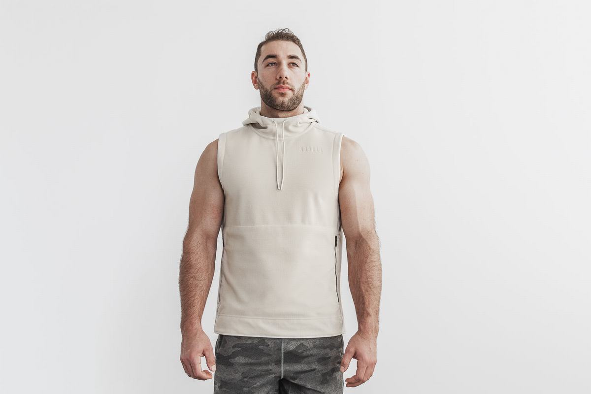 Nobull Arctic Mouwloos Pullover Heren Beige | 609851-YSX