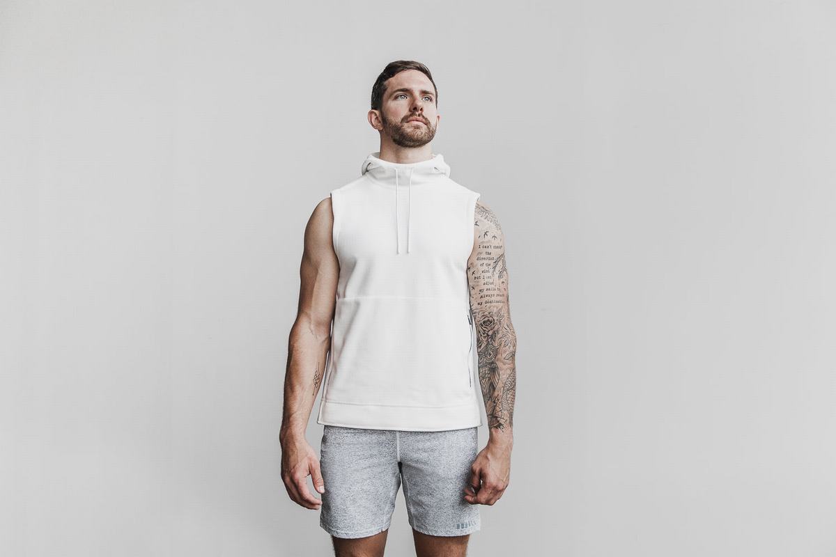 Nobull Arctic Mouwloos Pullover Heren Wit | 054293-VQZ
