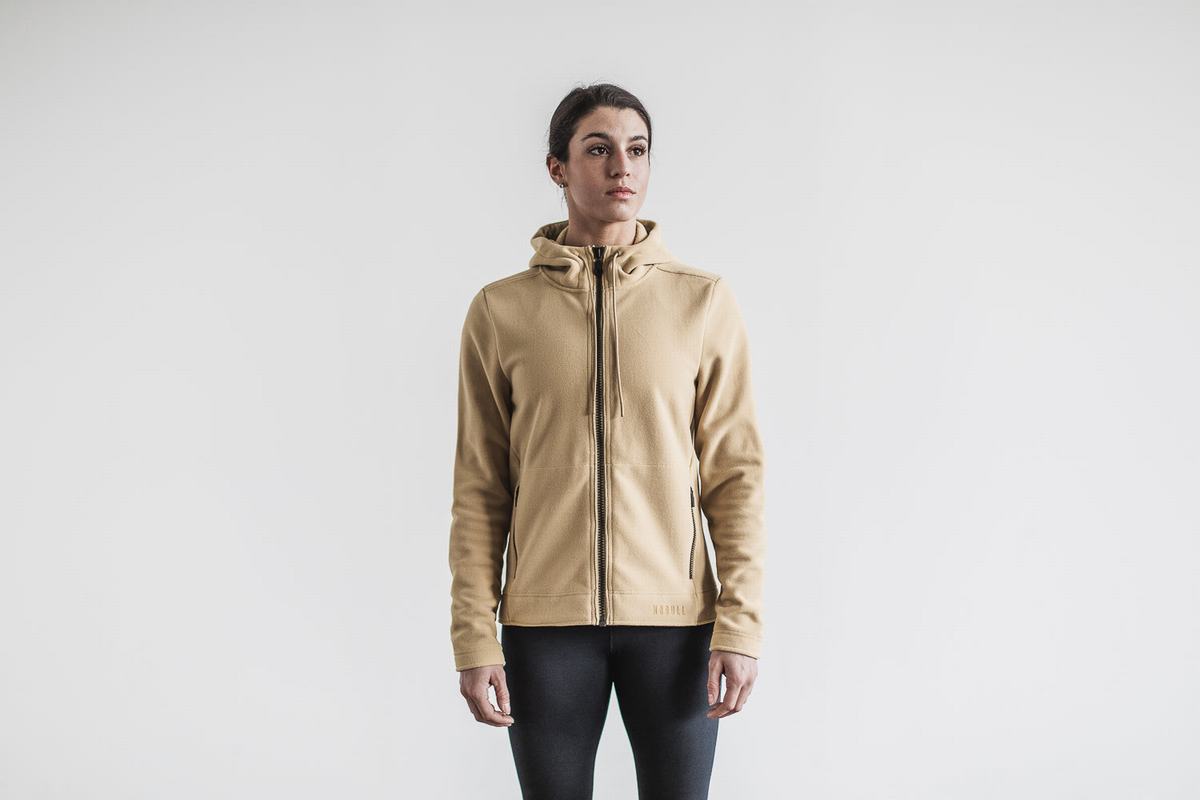 Nobull Arctic Zip-up Jassen Dames Beige | 138257-EIA