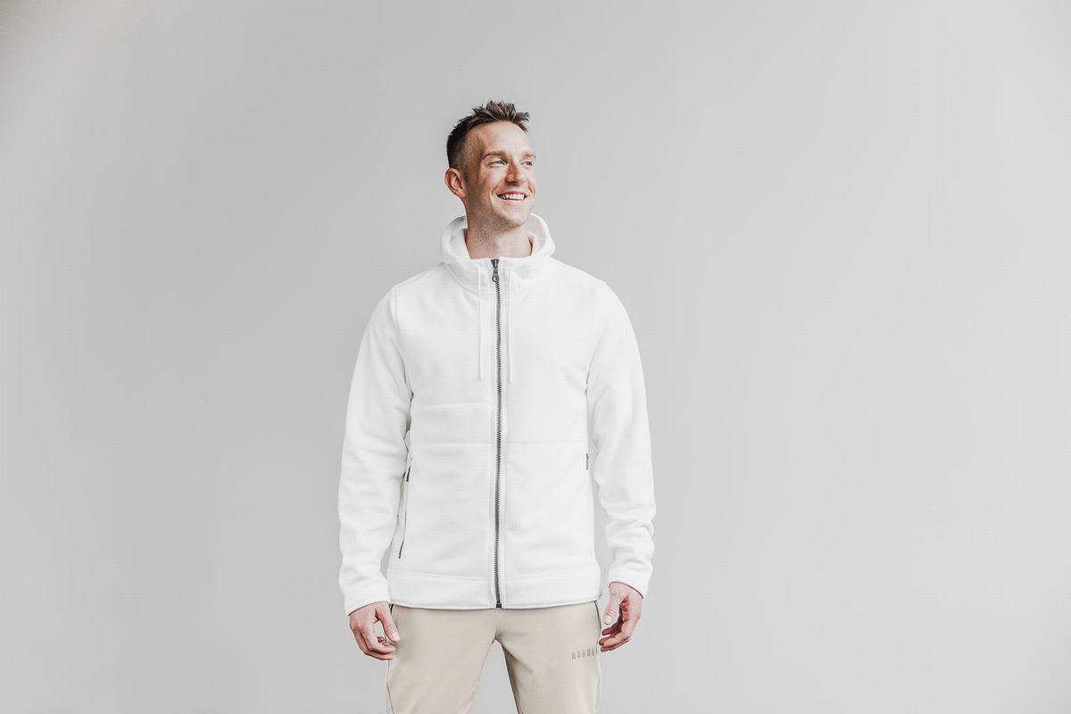 Nobull Arctic Zip-up Jassen Heren Wit | 139578-CGJ