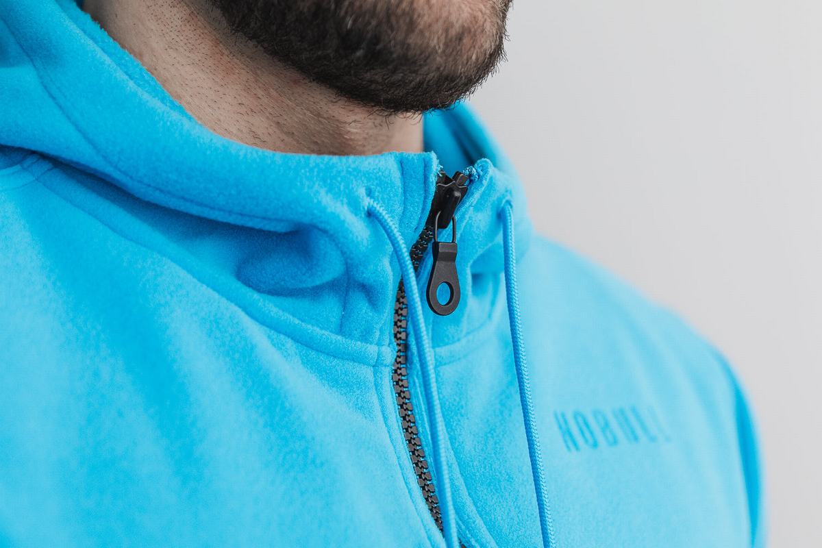 Nobull Arctic Zip-up Neon Jassen Heren Blauw | 701458-LTA