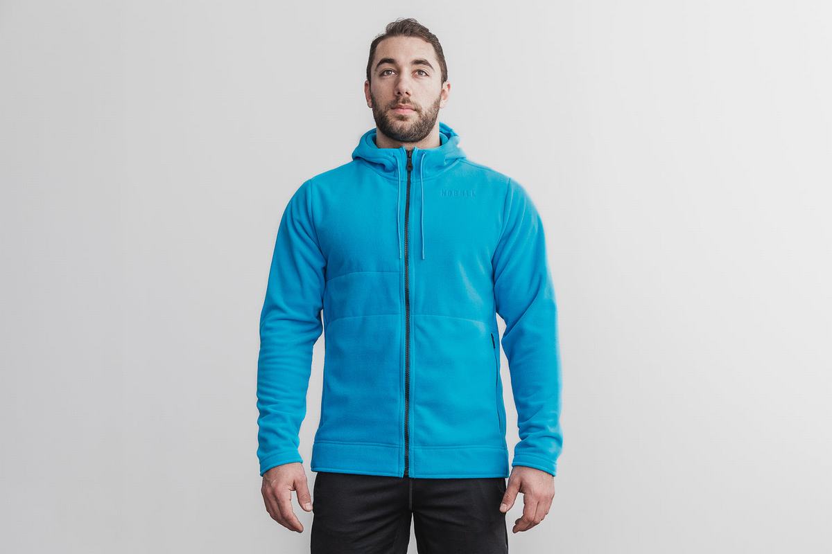 Nobull Arctic Zip-up Neon Jassen Heren Blauw | 701458-LTA