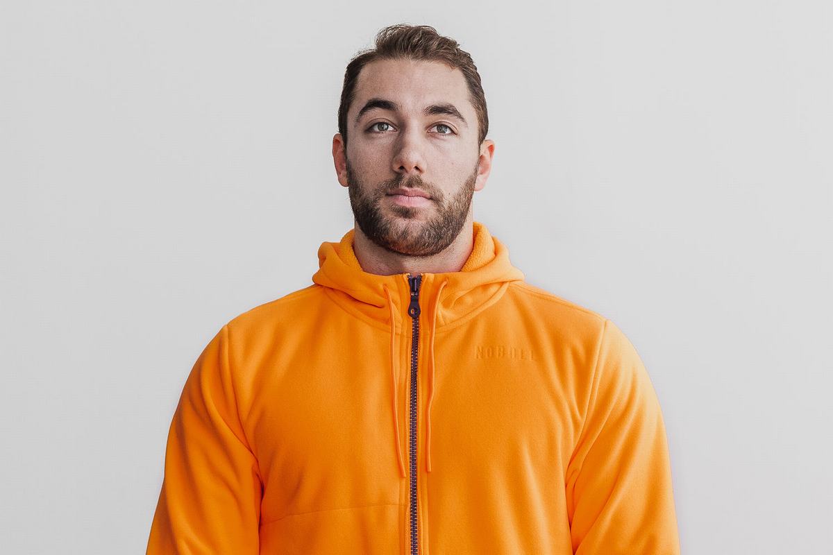 Nobull Arctic Zip-up Neon Jassen Heren Oranje | 304589-WKS