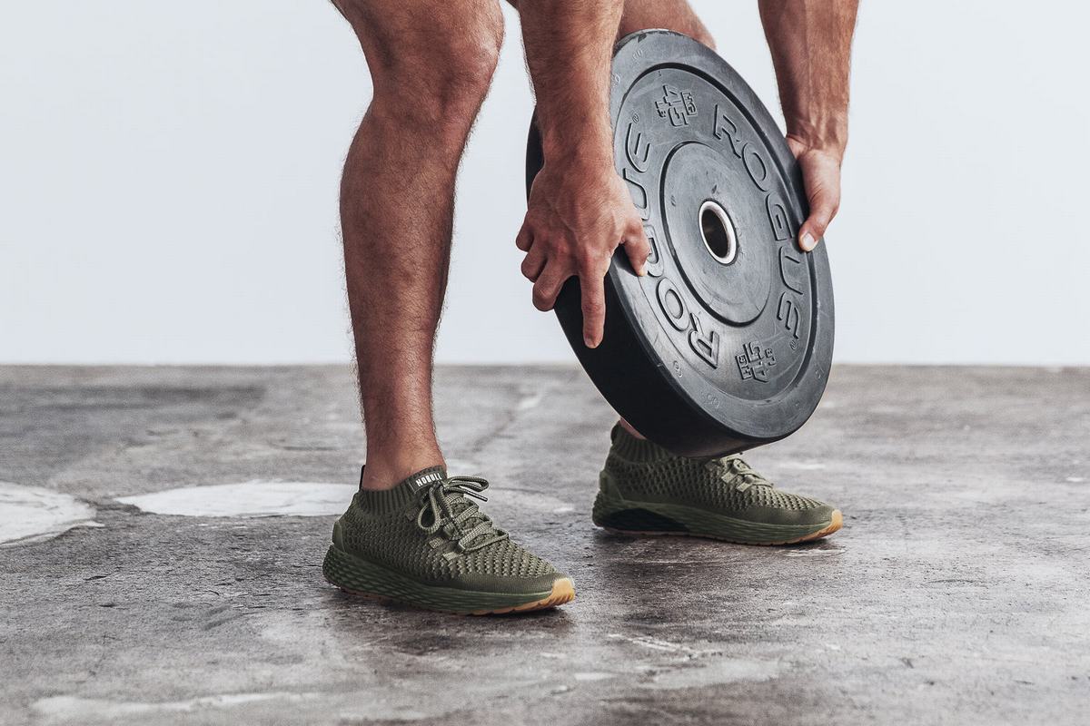 Nobull Army Knit Runner Loopschoenen Heren Olijfgroen | 834192-NHX