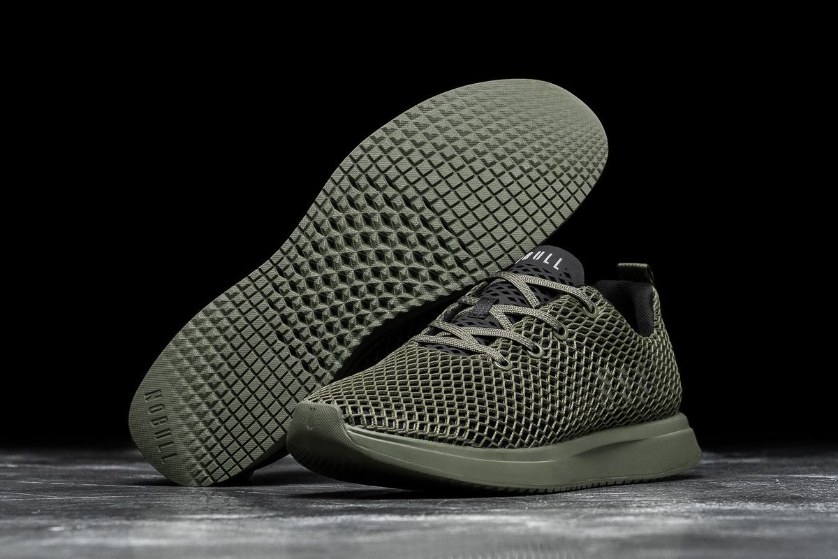 Nobull Army Mesh Runner Loopschoenen Dames Zwart | 305271-ALO