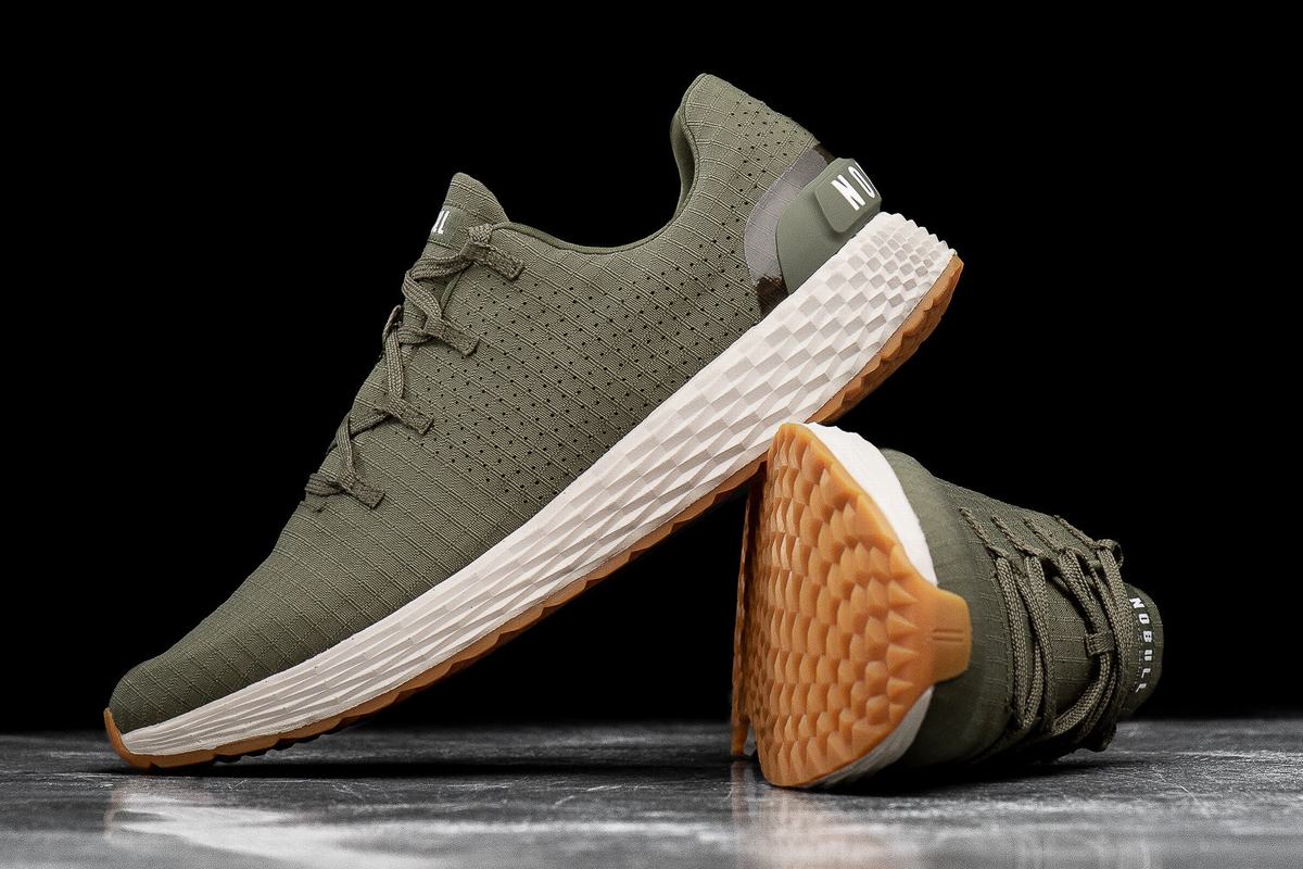 Nobull Army Ripstop Runner Loopschoenen Heren Olijfgroen | 647032-NGB