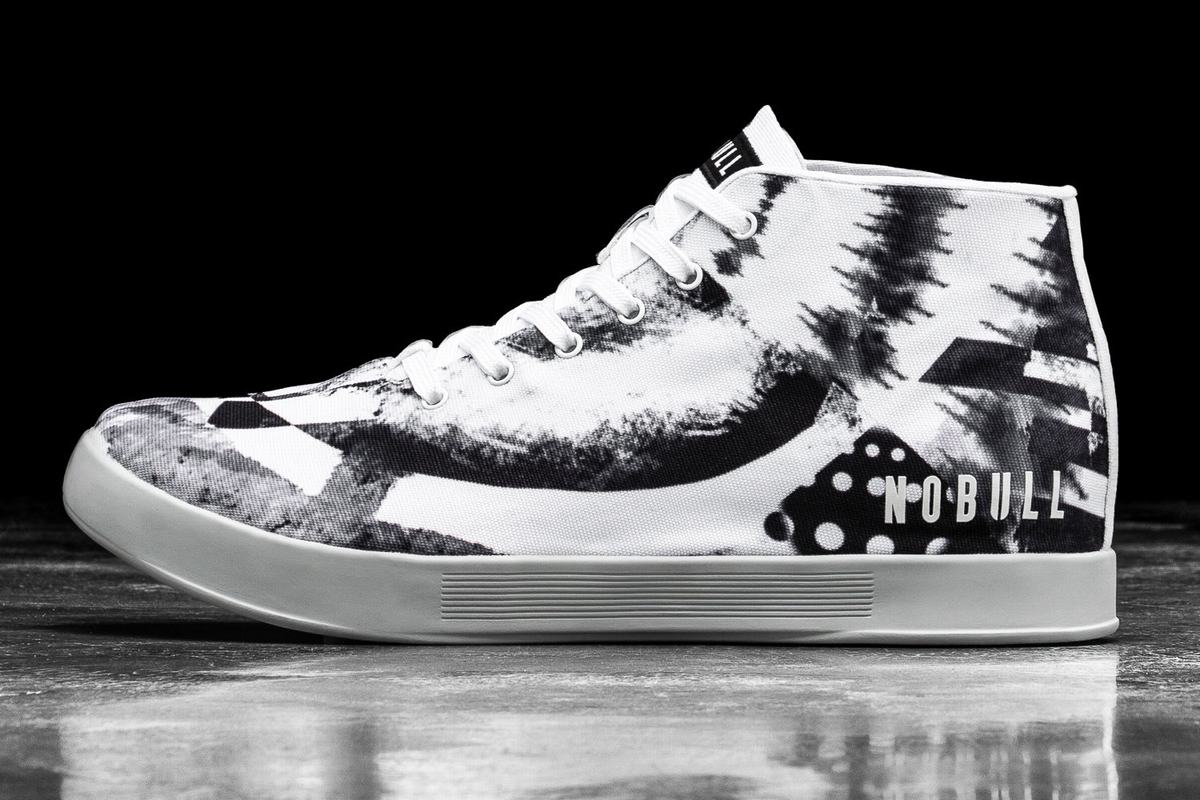 Nobull Artists For Humanity Canvas Mid Trainer Fitness Schoenen Dames Wit Zwart | 657031-VPH