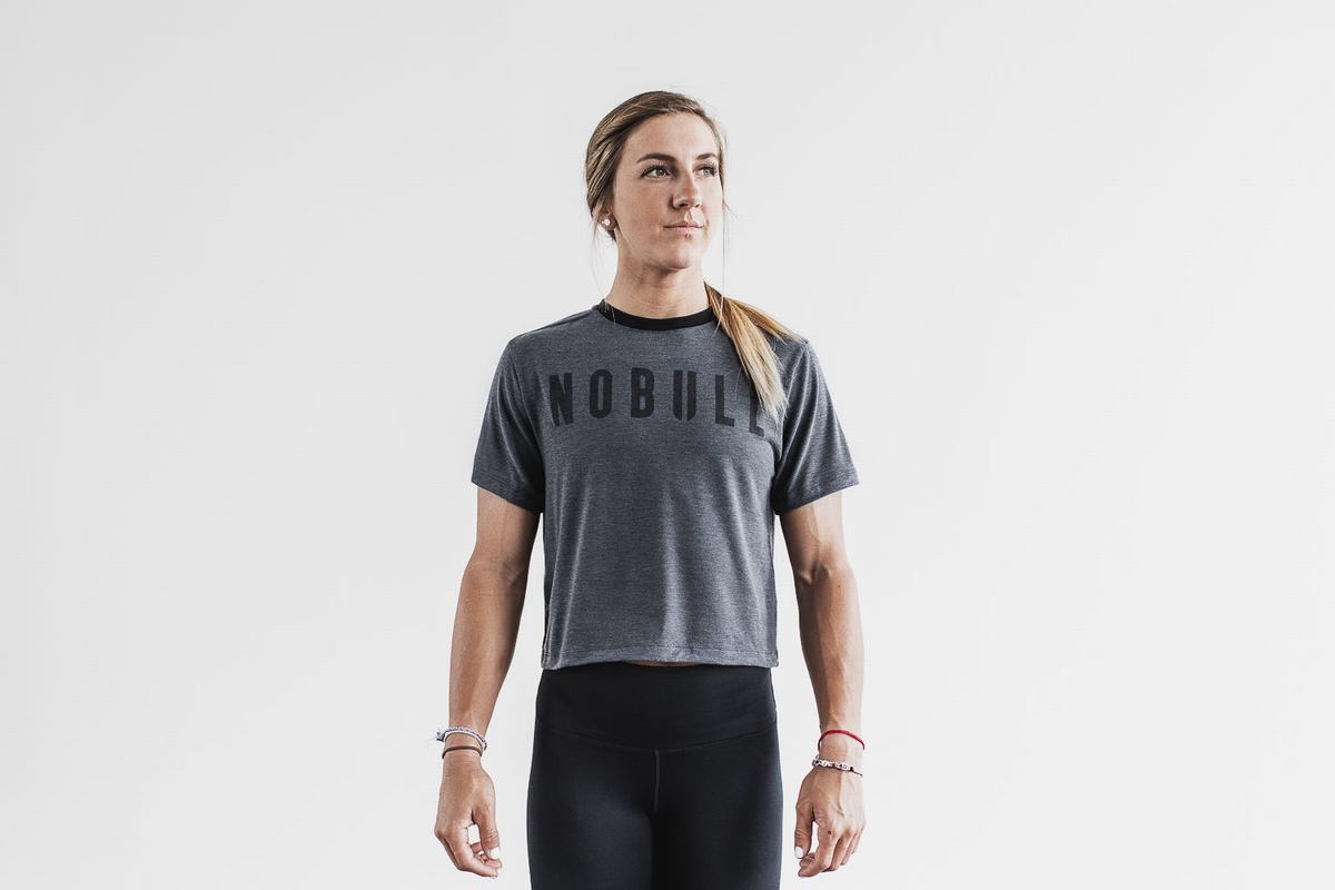 Nobull Boxy T-shirts Dames Diepgrijs | 097854-NRJ