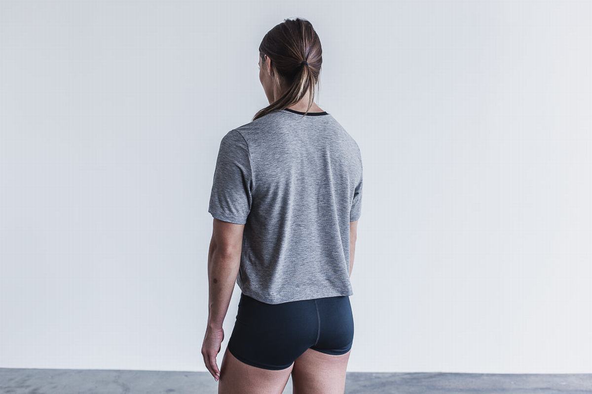 Nobull Boxy T-shirts Dames Grijs | 586792-FNZ