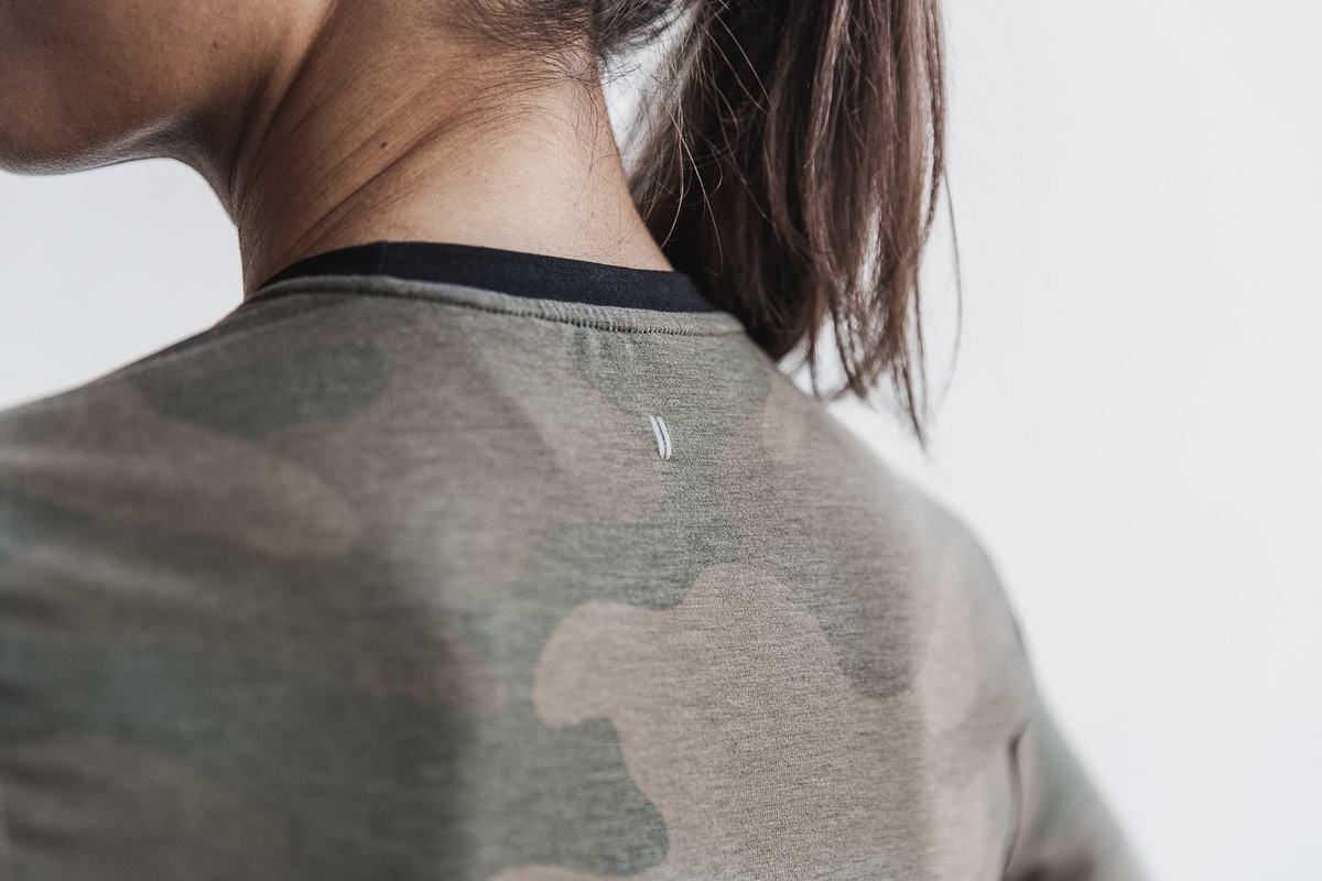 Nobull Boxy T-shirts Dames Groen Camo | 831574-LNW