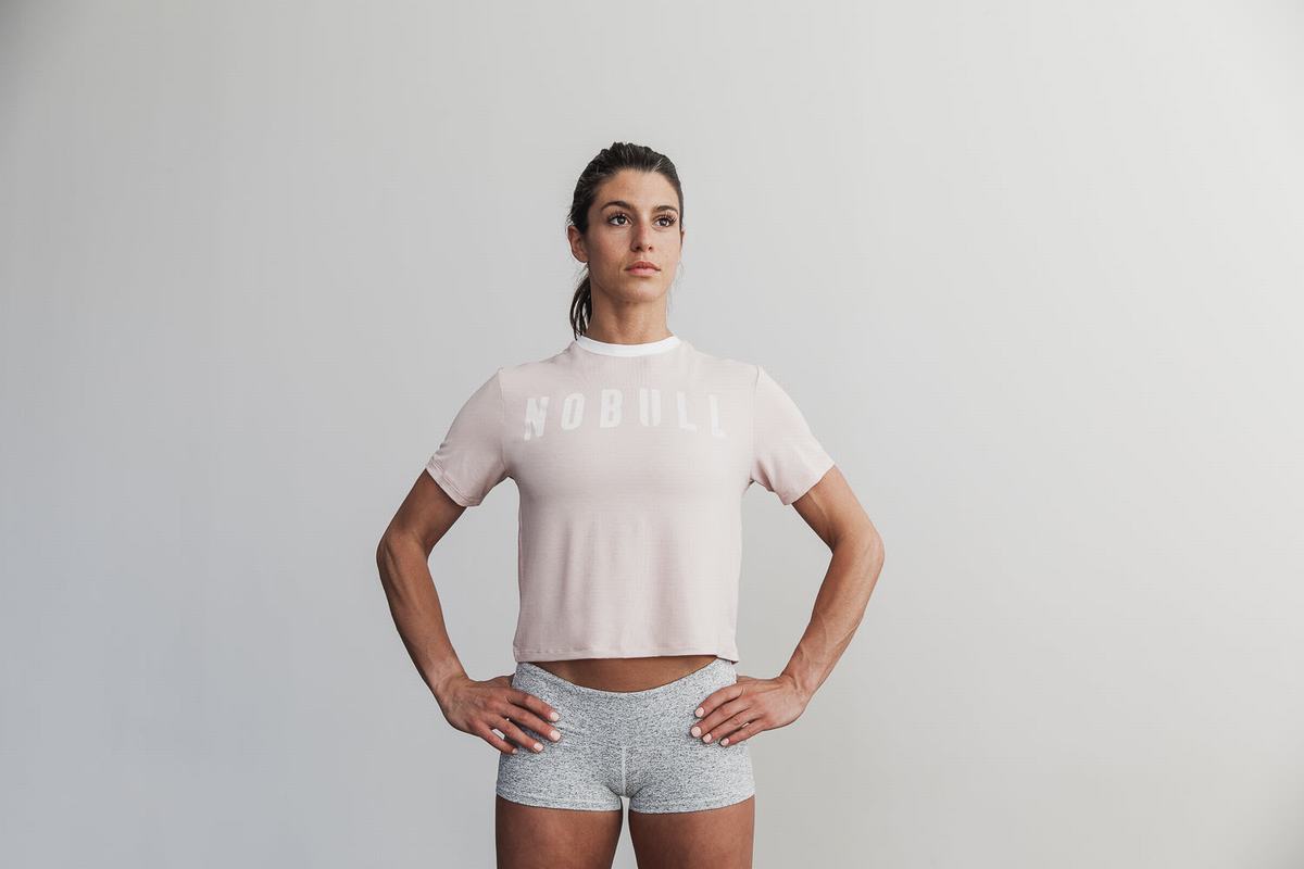 Nobull Boxy T-shirts Dames Roze | 021378-PTE