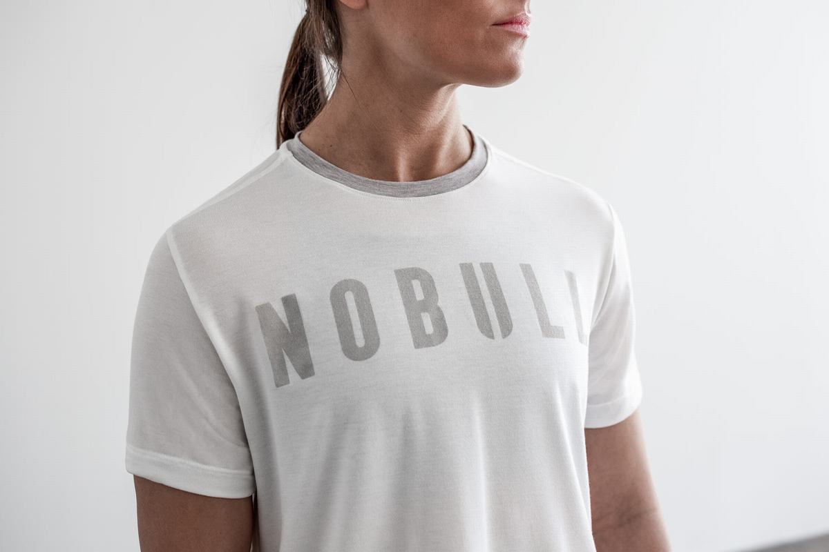 Nobull Boxy T-shirts Dames Wit | 762019-UZY
