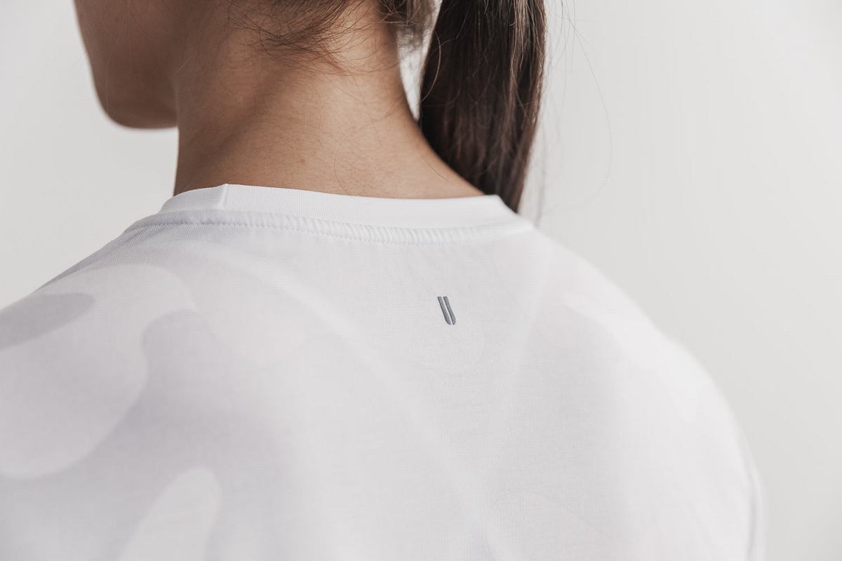 Nobull Boxy T-shirts Dames Wit Camo | 017648-ZXU