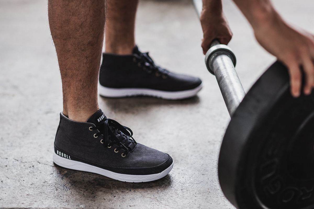 Nobull Canvas Mid Trainer Fitness Schoenen Heren Zwart | 092875-UTR