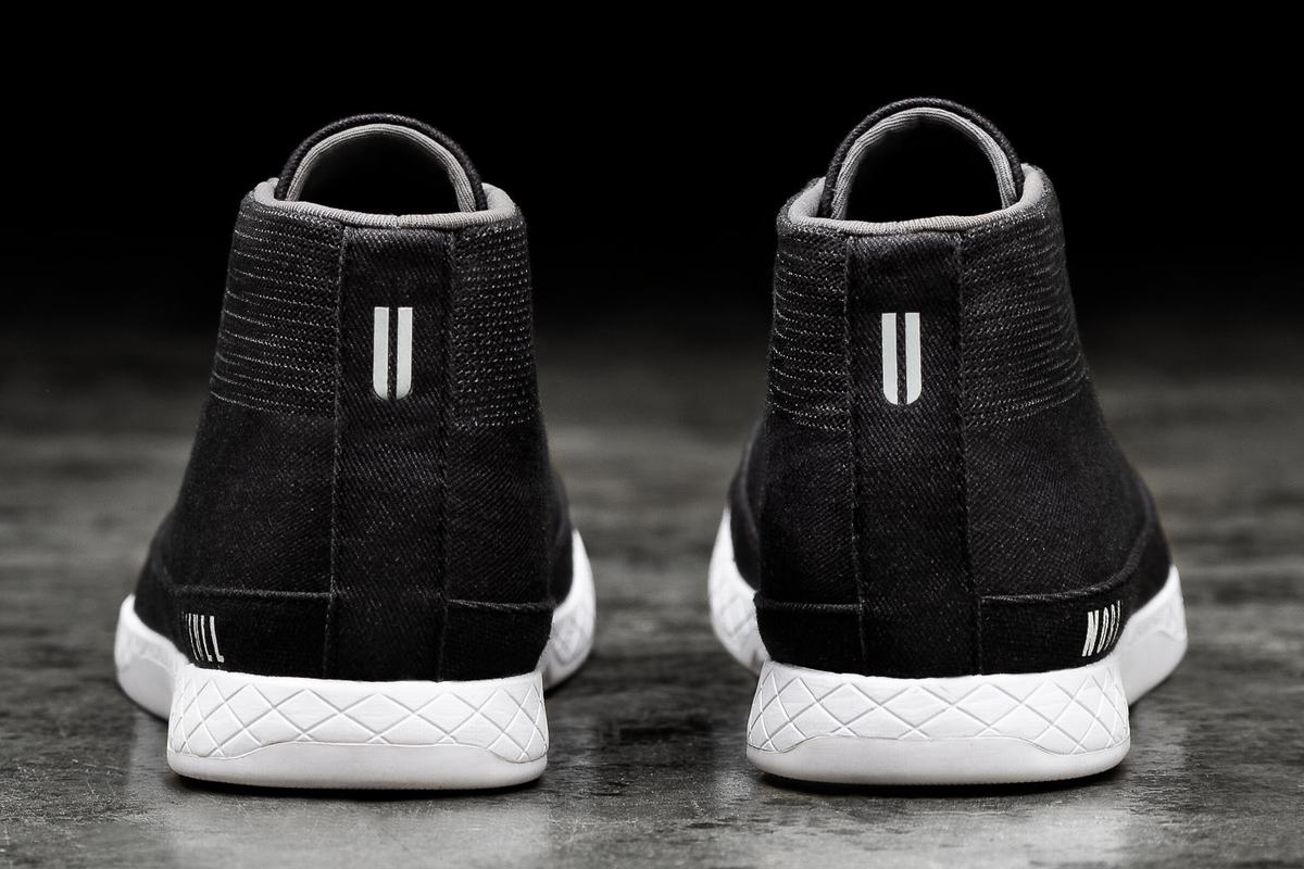 Nobull Canvas Mid Trainer Fitness Schoenen Heren Zwart | 092875-UTR