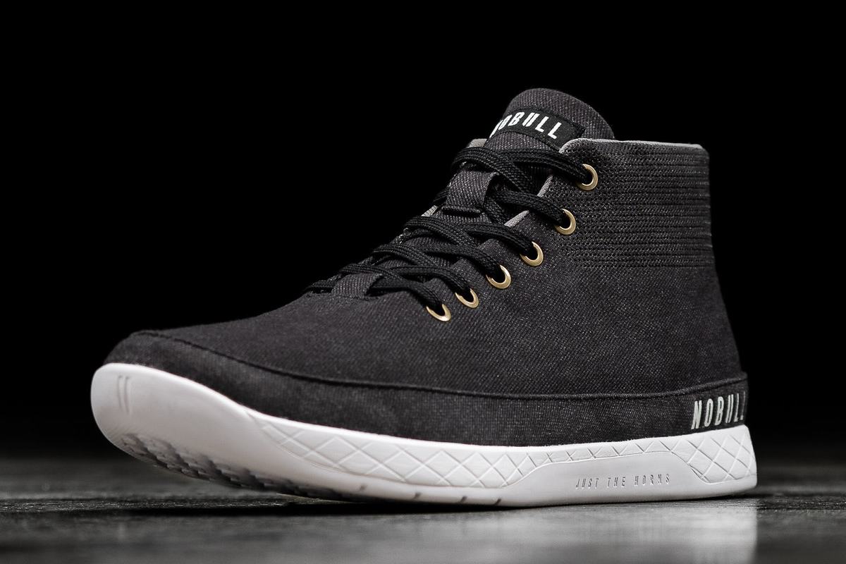 Nobull Canvas Mid Trainer Fitness Schoenen Heren Zwart | 092875-UTR