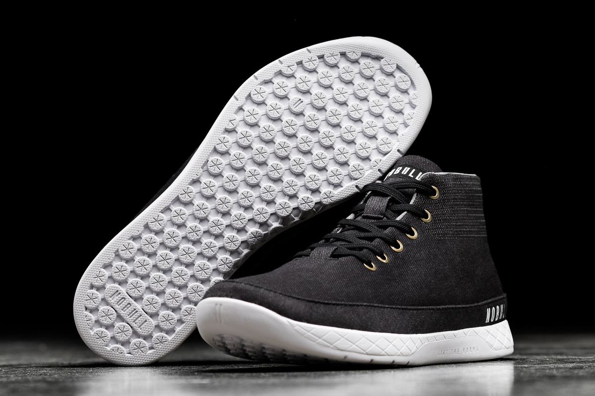 Nobull Canvas Mid Trainer Fitness Schoenen Heren Zwart | 092875-UTR