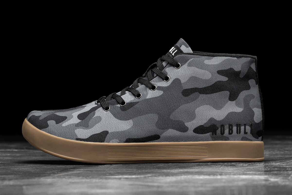 Nobull Canvas Mid Trainer Fitness Schoenen Heren Zwart Camo | 379186-PSO