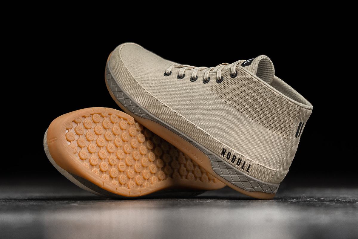 Nobull Canvas Mid Trainer Fitness Schoenen Heren Grijs | 478130-GZD