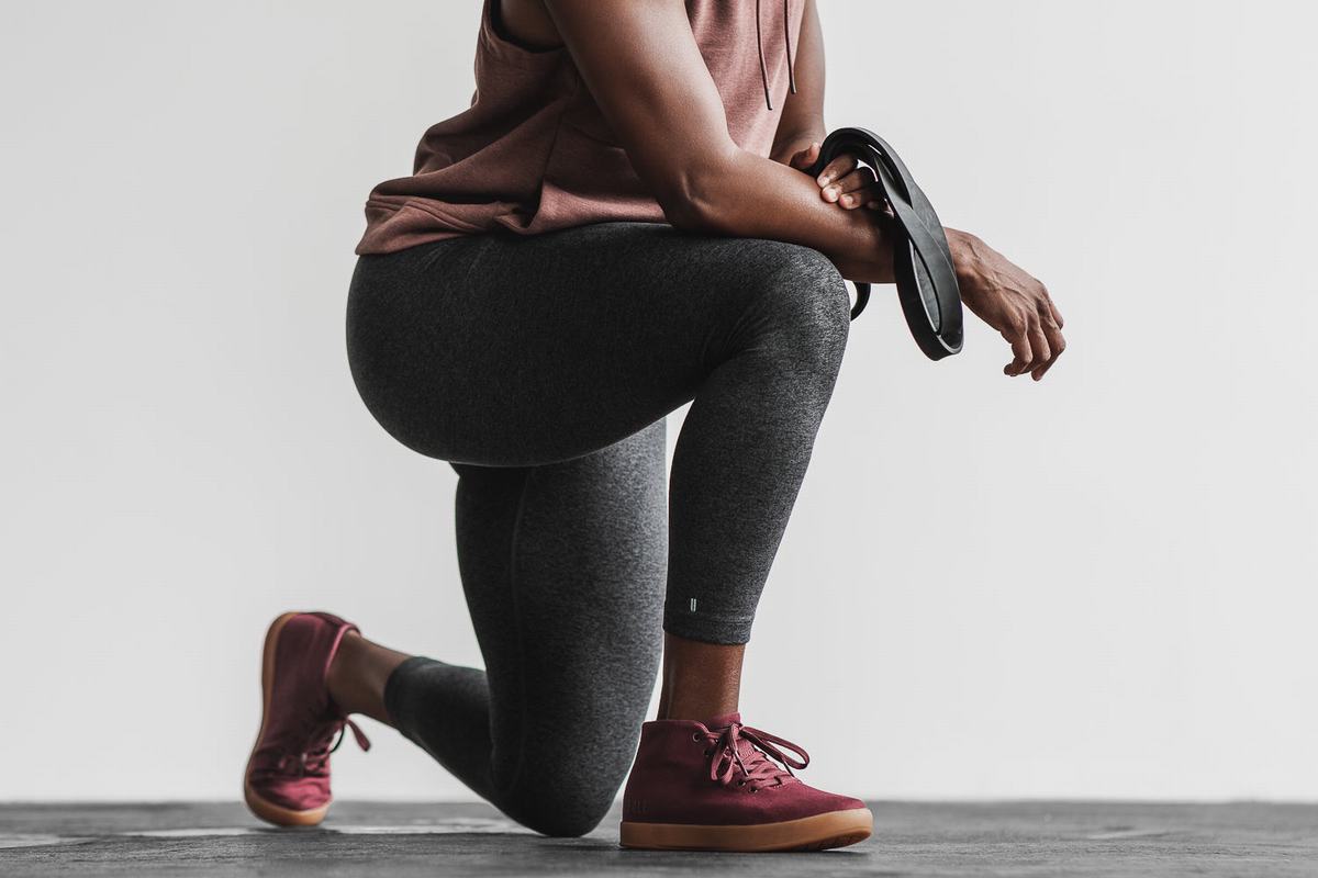 Nobull Canvas Mid Trainer Fitness Schoenen Dames Donkerrood | 508912-VAN