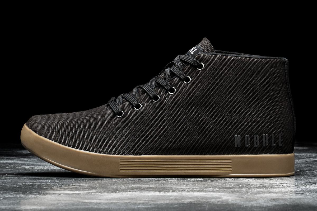 Nobull Canvas Mid Trainer Fitness Schoenen Dames Zwart | 520713-SVM