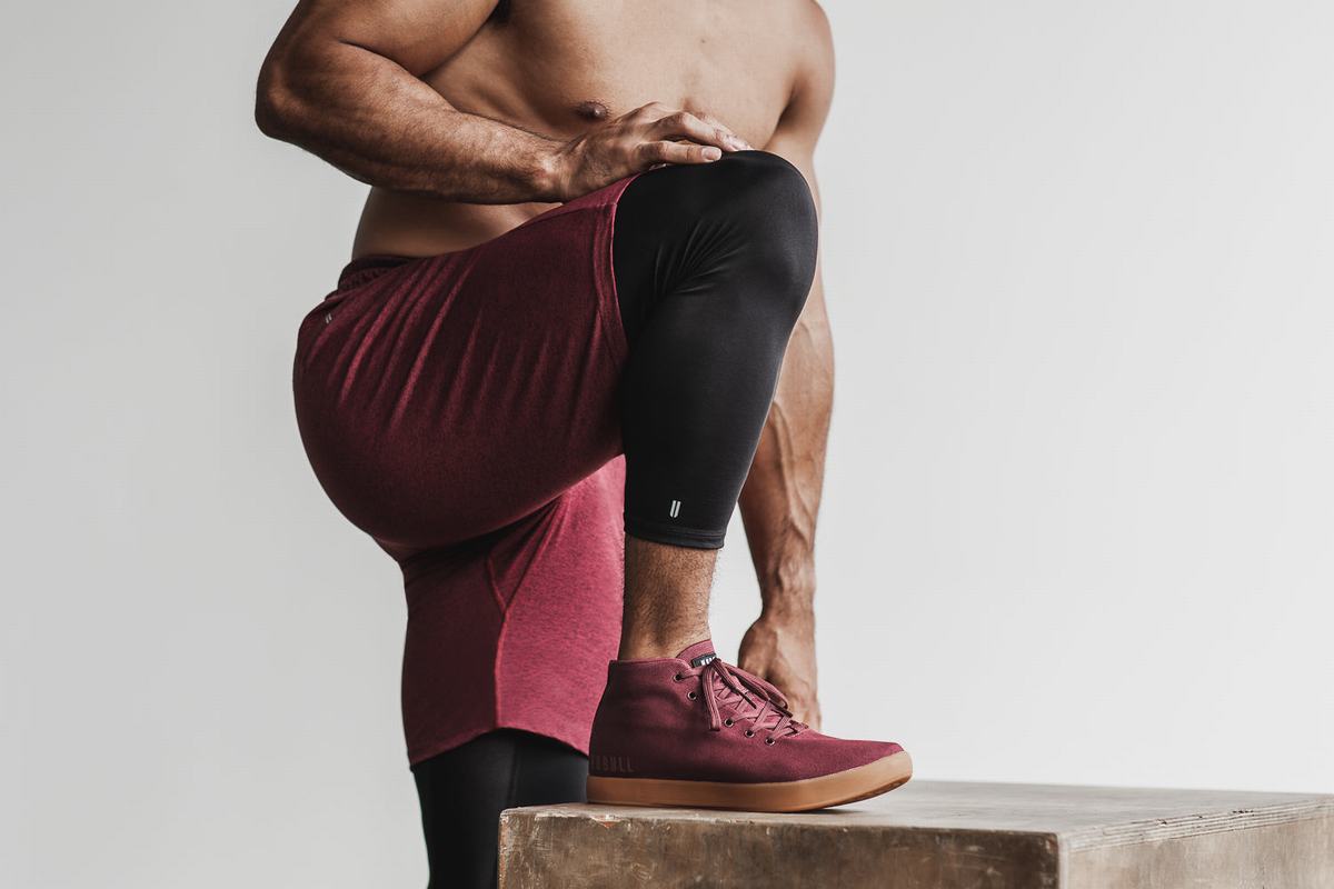 Nobull Canvas Mid Trainer Fitness Schoenen Heren Donkerrood | 697324-VIF