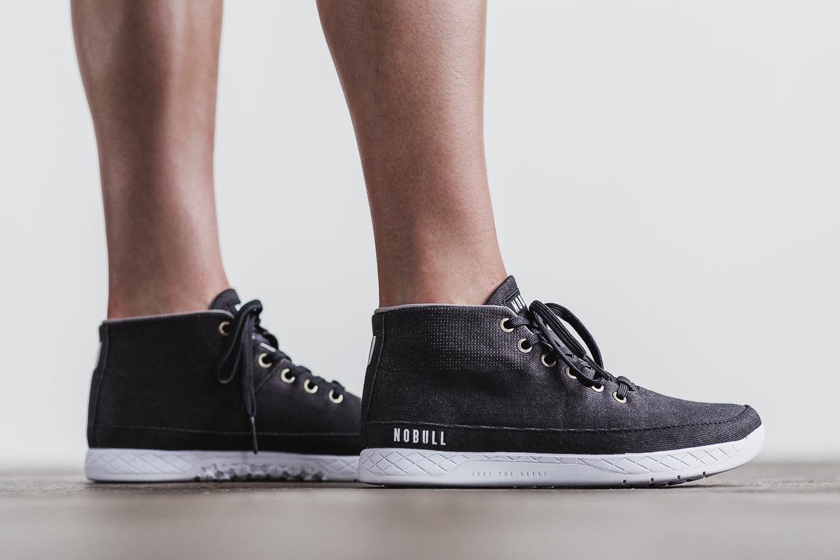 Nobull Canvas Mid Trainer Fitness Schoenen Dames Zwart | 801926-GZB