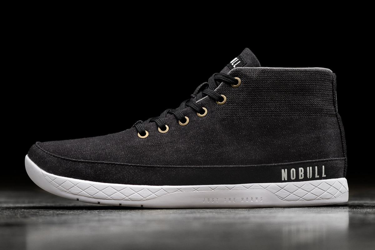 Nobull Canvas Mid Trainer Fitness Schoenen Dames Zwart | 801926-GZB