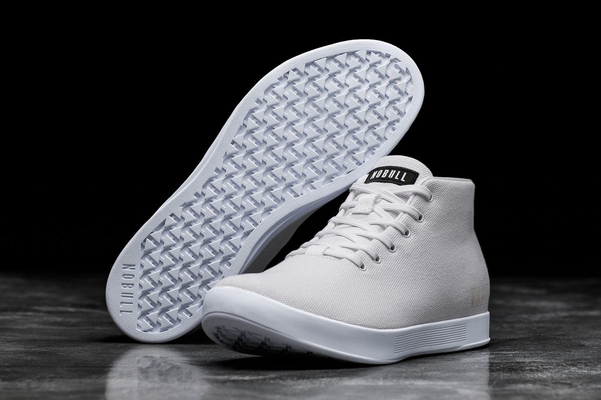 Nobull Canvas Mid Trainer Fitness Schoenen Heren Wit | 862914-VSQ