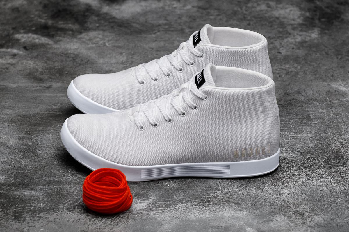 Nobull Canvas Mid Trainer Fitness Schoenen Dames Wit | 894316-DNX