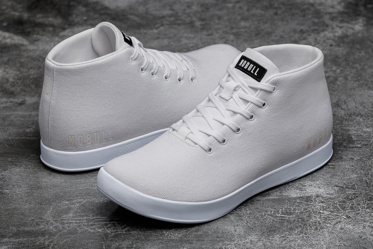 Nobull Canvas Mid Trainer Fitness Schoenen Dames Wit | 894316-DNX