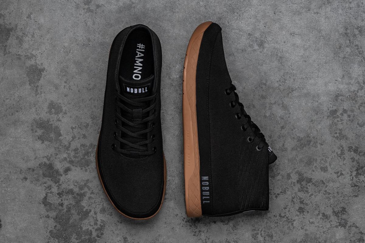 Nobull Canvas Mid Trainer Fitness Schoenen Heren Zwart Koffie | 967542-TFX
