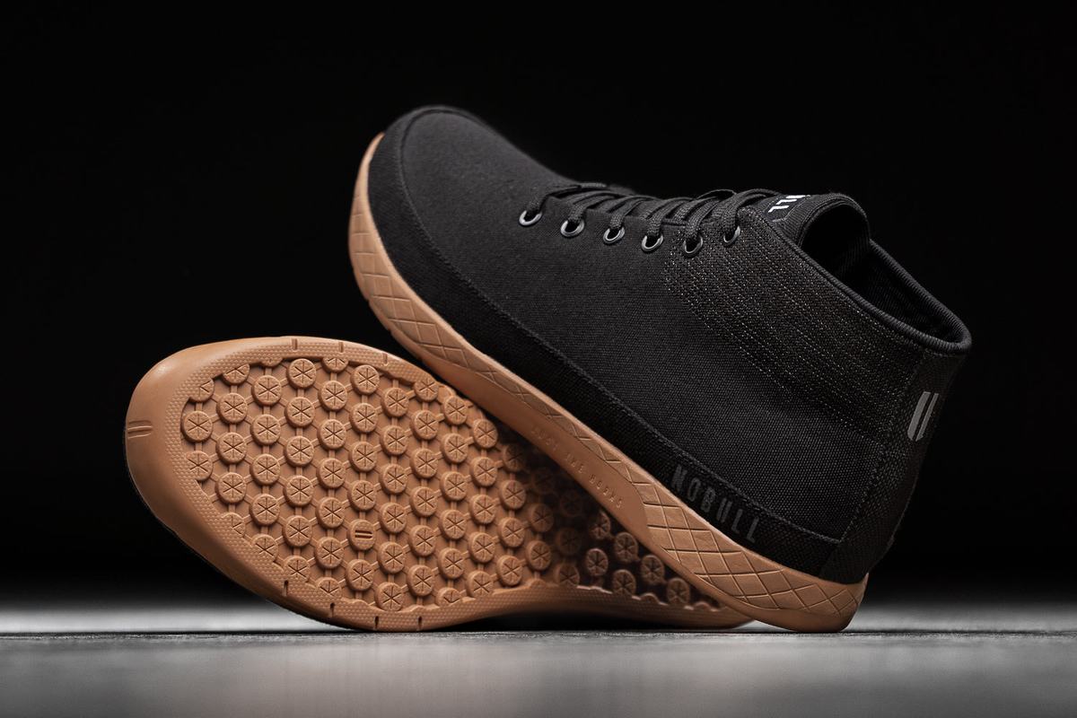 Nobull Canvas Mid Trainer Fitness Schoenen Heren Zwart Koffie | 967542-TFX