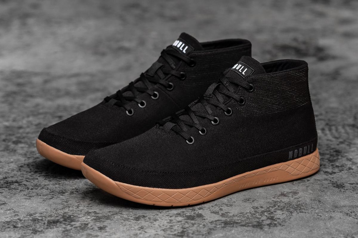 Nobull Canvas Mid Trainer Fitness Schoenen Heren Zwart Koffie | 967542-TFX