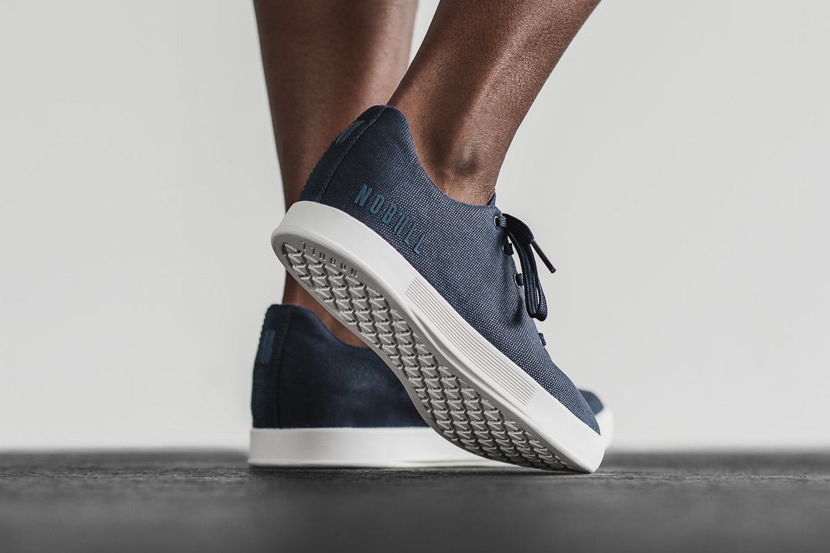 Nobull Canvas Trainer Fitness Schoenen Dames Donkerblauw Wit | 847621-IAG