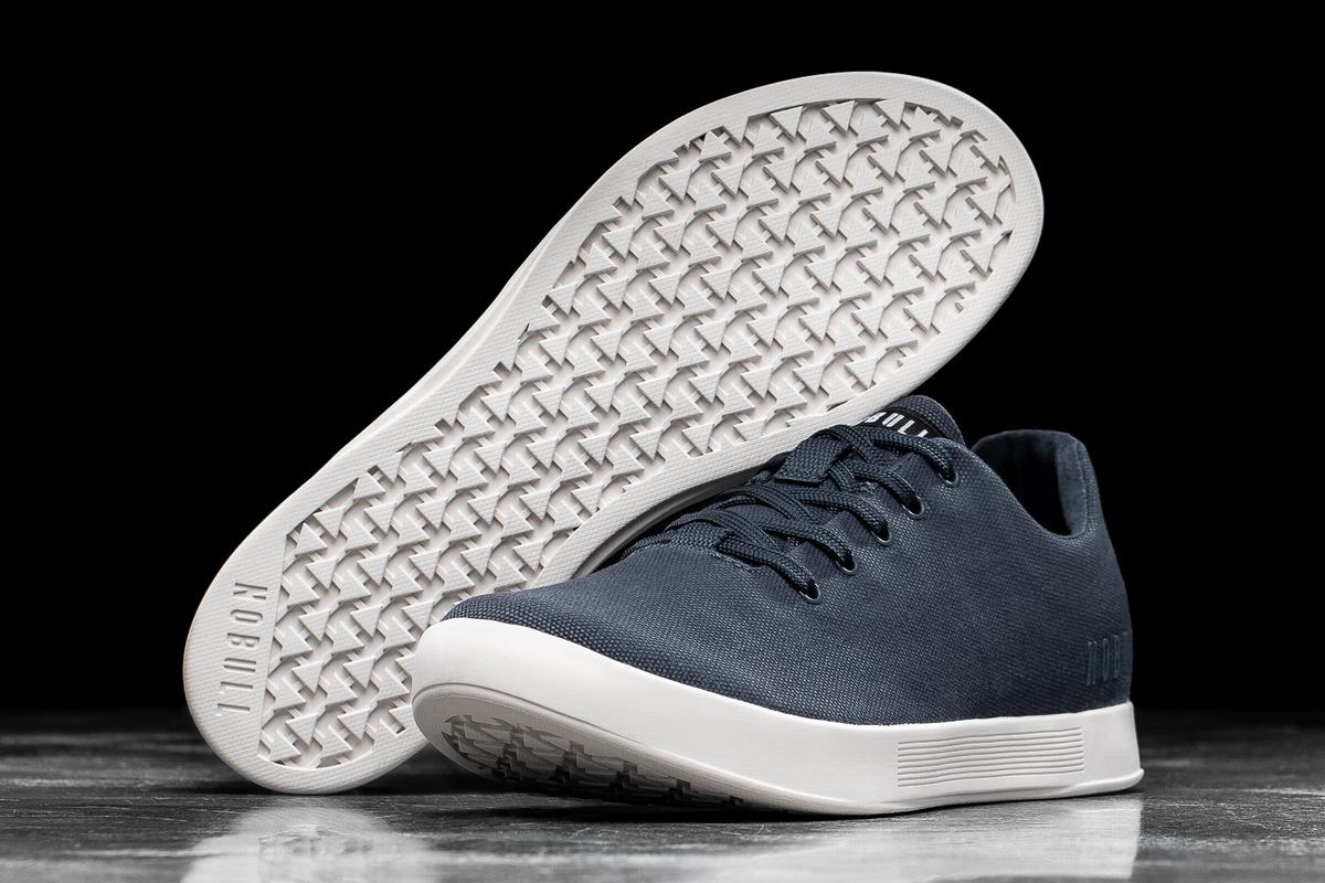 Nobull Canvas Trainer Fitness Schoenen Dames Donkerblauw Wit | 847621-IAG
