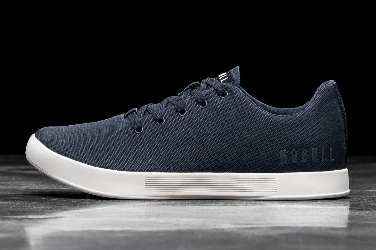 Nobull Canvas Trainer Fitness Schoenen Dames Donkerblauw Wit | 847621-IAG