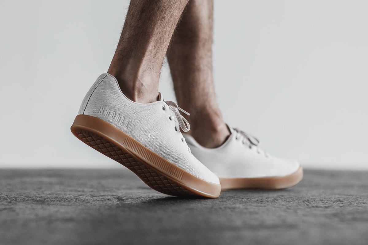 Nobull Canvas Trainer Fitness Schoenen Heren Wit | 649230-ENR