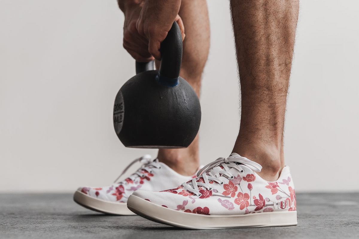 Nobull Canvas Trainer Fitness Schoenen Heren Wit Roze | 723561-UFG