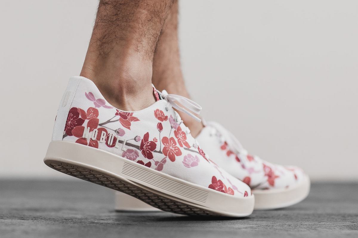 Nobull Canvas Trainer Fitness Schoenen Heren Wit Roze | 723561-UFG
