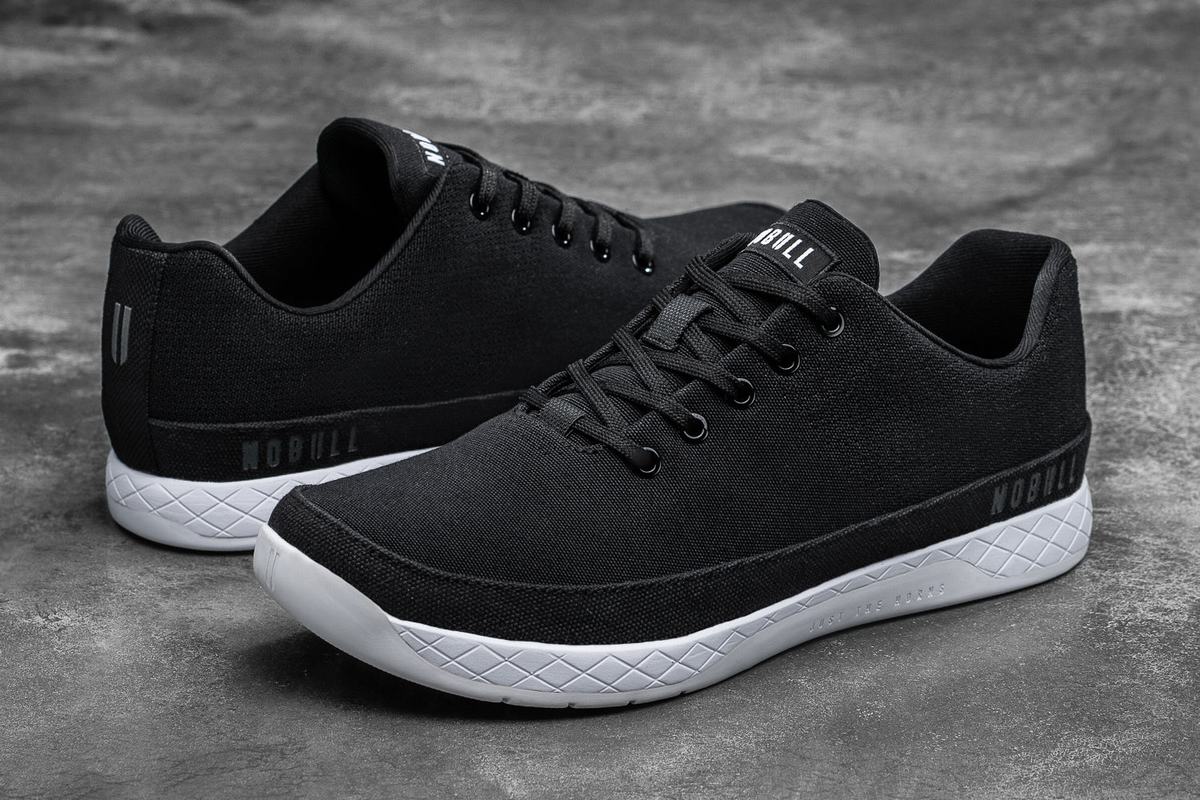 Nobull Canvas Trainer Fitness Schoenen Heren Zwart Wit | 827150-WXA